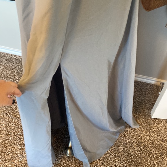 JJ’s House Medium Slate Gray Blue Quarter Sleeve Bridesmaid Dress - Picture 2 of 5